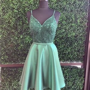 Emerald Lace Up Dress